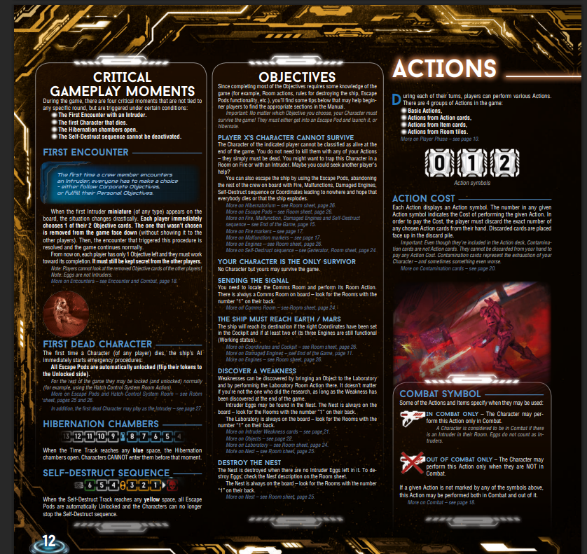 Critical Gameplay Moments, Objectives & Actions